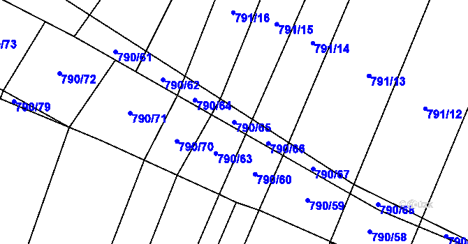 Parcela st. 790/65 v KÚ Čučice, Katastrální mapa