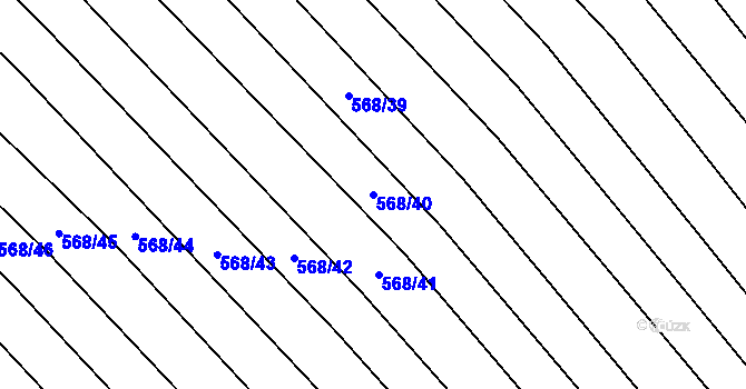Parcela st. 568/40 v KÚ Čučice, Katastrální mapa
