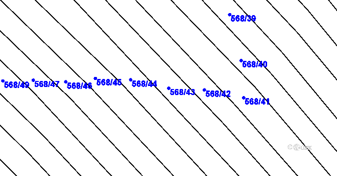 Parcela st. 568/43 v KÚ Čučice, Katastrální mapa