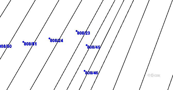 Parcela st. 808/45 v KÚ Čučice, Katastrální mapa