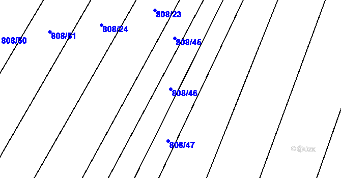 Parcela st. 808/46 v KÚ Čučice, Katastrální mapa