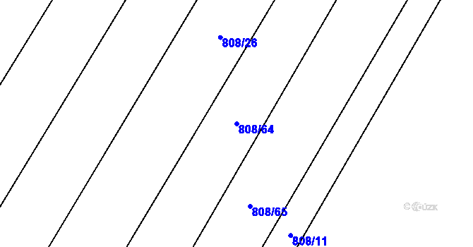 Parcela st. 808/64 v KÚ Čučice, Katastrální mapa