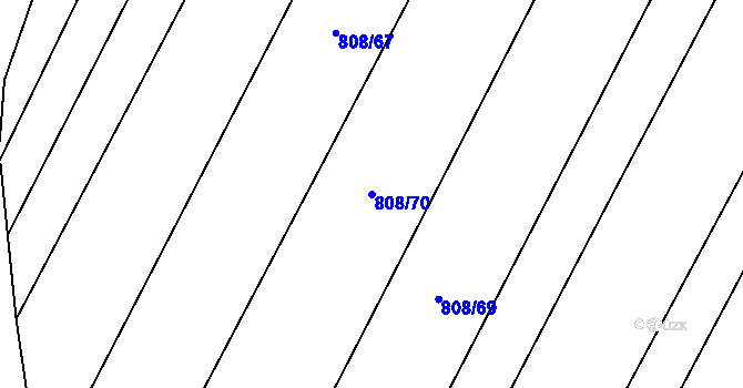 Parcela st. 808/70 v KÚ Čučice, Katastrální mapa