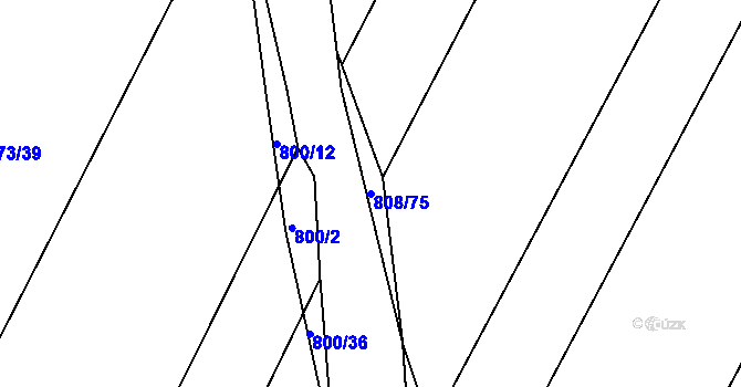 Parcela st. 808/75 v KÚ Čučice, Katastrální mapa