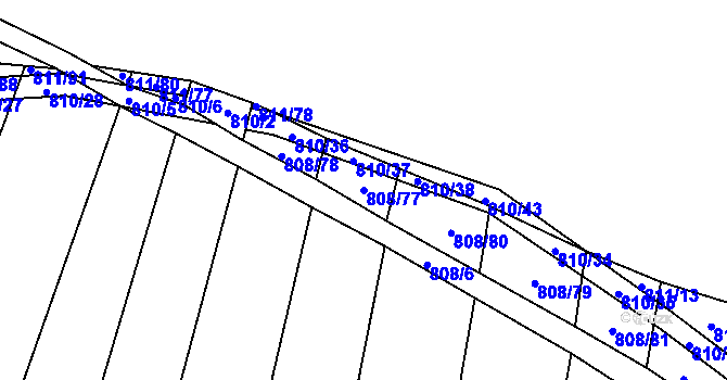 Parcela st. 808/77 v KÚ Čučice, Katastrální mapa