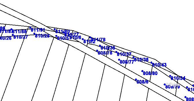 Parcela st. 808/78 v KÚ Čučice, Katastrální mapa