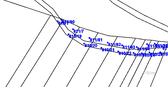 Parcela st. 810/20 v KÚ Čučice, Katastrální mapa