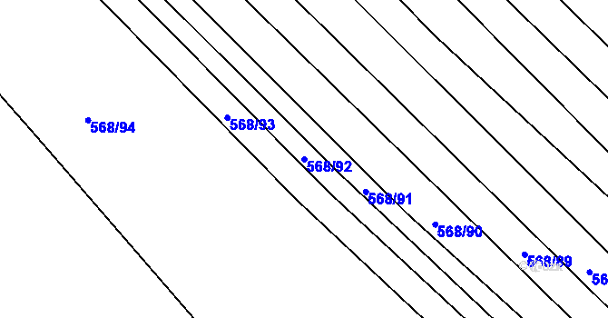 Parcela st. 568/92 v KÚ Čučice, Katastrální mapa