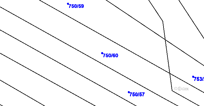 Parcela st. 750/60 v KÚ Čučice, Katastrální mapa