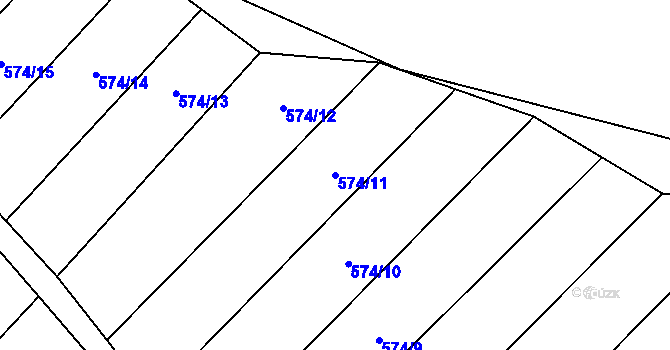 Parcela st. 574/11 v KÚ Čučice, Katastrální mapa