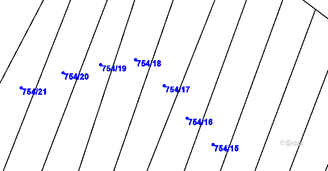 Parcela st. 754/17 v KÚ Čučice, Katastrální mapa