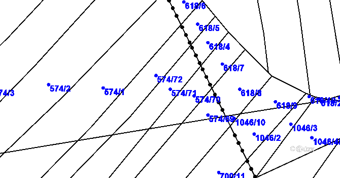 Parcela st. 574/71 v KÚ Čučice, Katastrální mapa