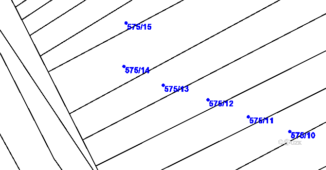 Parcela st. 575/13 v KÚ Čučice, Katastrální mapa
