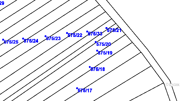 Parcela st. 575/19 v KÚ Čučice, Katastrální mapa
