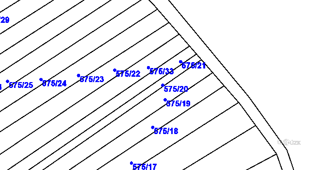 Parcela st. 575/20 v KÚ Čučice, Katastrální mapa