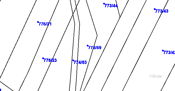 Parcela st. 773/59 v KÚ Čučice, Katastrální mapa