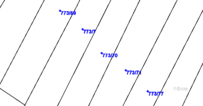 Parcela st. 773/70 v KÚ Čučice, Katastrální mapa