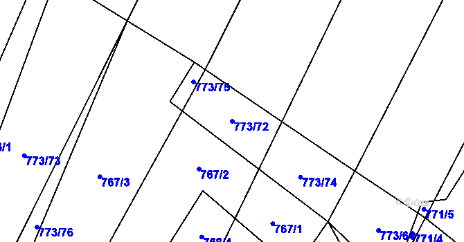 Parcela st. 773/72 v KÚ Čučice, Katastrální mapa