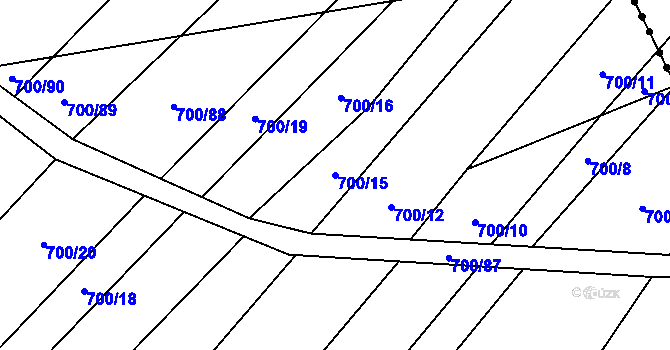Parcela st. 700/15 v KÚ Čučice, Katastrální mapa