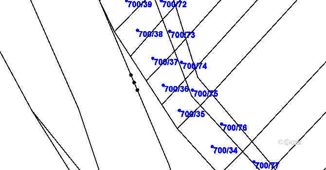 Parcela st. 700/36 v KÚ Čučice, Katastrální mapa