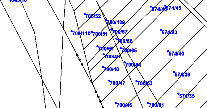 Parcela st. 700/49 v KÚ Čučice, Katastrální mapa