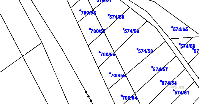 Parcela st. 700/56 v KÚ Čučice, Katastrální mapa