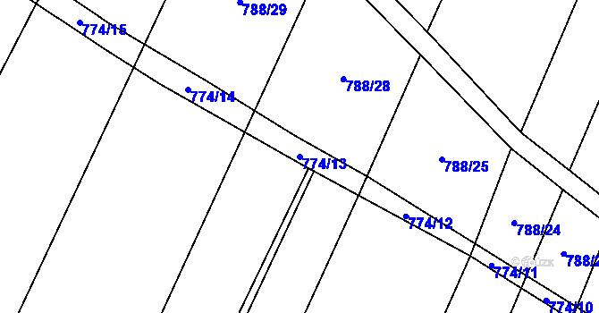 Parcela st. 774/13 v KÚ Čučice, Katastrální mapa