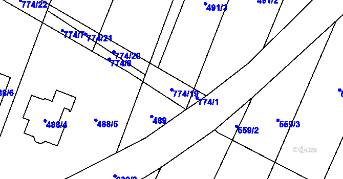 Parcela st. 774/19 v KÚ Čučice, Katastrální mapa