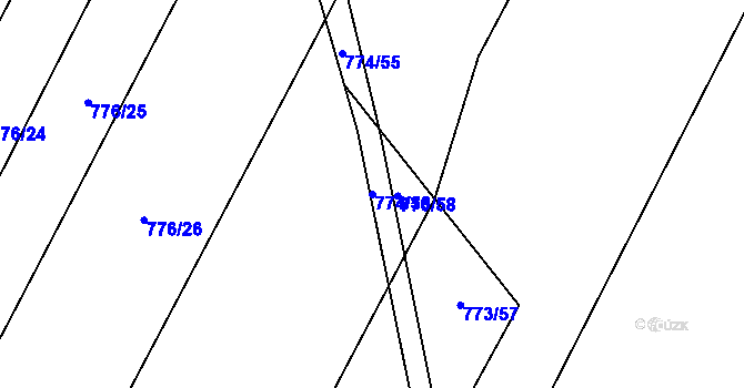 Parcela st. 774/56 v KÚ Čučice, Katastrální mapa