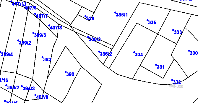 Parcela st. 336/2 v KÚ Čučice, Katastrální mapa