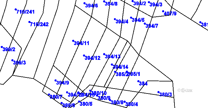 Parcela st. 394/13 v KÚ Čučice, Katastrální mapa