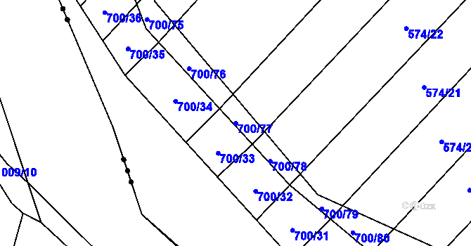 Parcela st. 700/77 v KÚ Čučice, Katastrální mapa