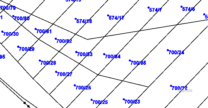Parcela st. 700/84 v KÚ Čučice, Katastrální mapa