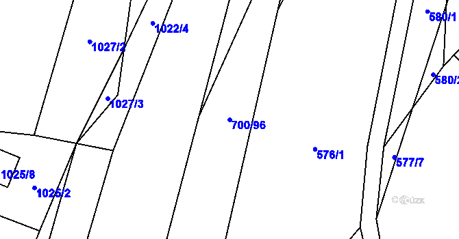 Parcela st. 700/96 v KÚ Čučice, Katastrální mapa