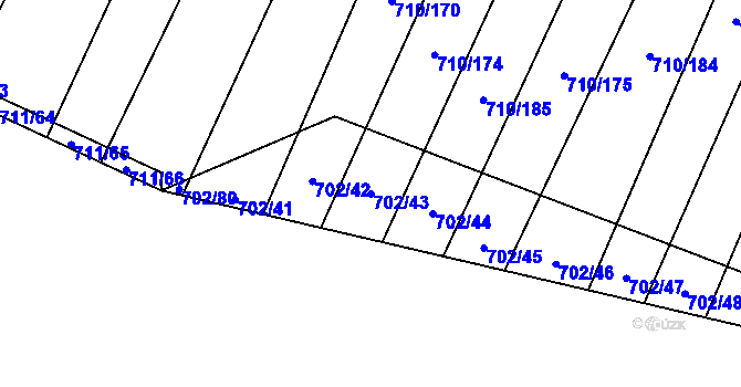 Parcela st. 702/43 v KÚ Čučice, Katastrální mapa