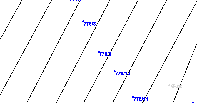 Parcela st. 776/9 v KÚ Čučice, Katastrální mapa
