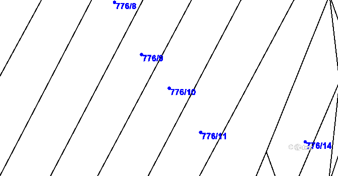 Parcela st. 776/10 v KÚ Čučice, Katastrální mapa