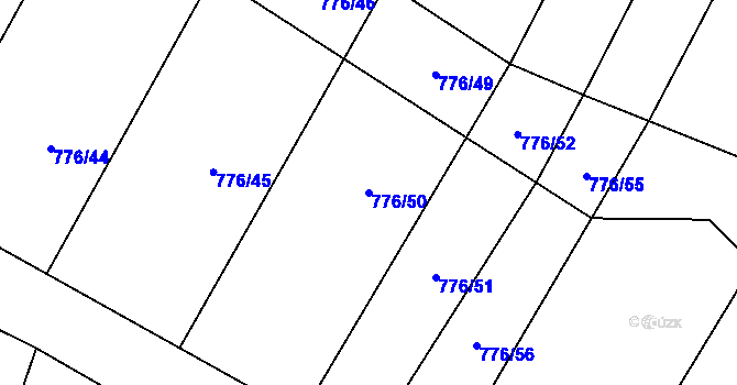 Parcela st. 776/50 v KÚ Čučice, Katastrální mapa