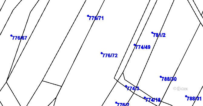Parcela st. 776/72 v KÚ Čučice, Katastrální mapa
