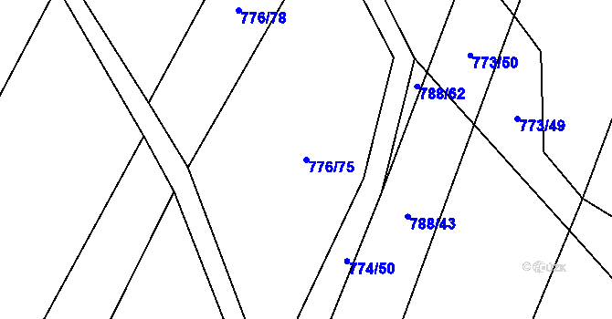 Parcela st. 776/75 v KÚ Čučice, Katastrální mapa