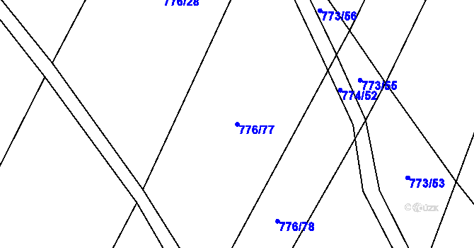 Parcela st. 776/77 v KÚ Čučice, Katastrální mapa