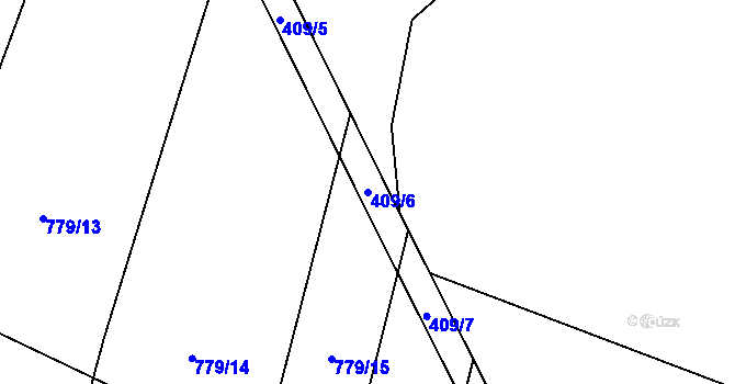 Parcela st. 409/6 v KÚ Čučice, Katastrální mapa