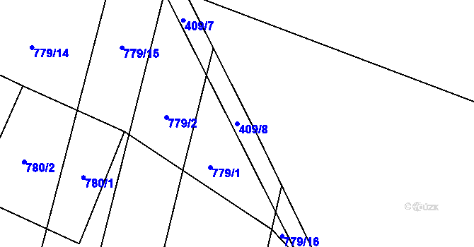 Parcela st. 409/8 v KÚ Čučice, Katastrální mapa