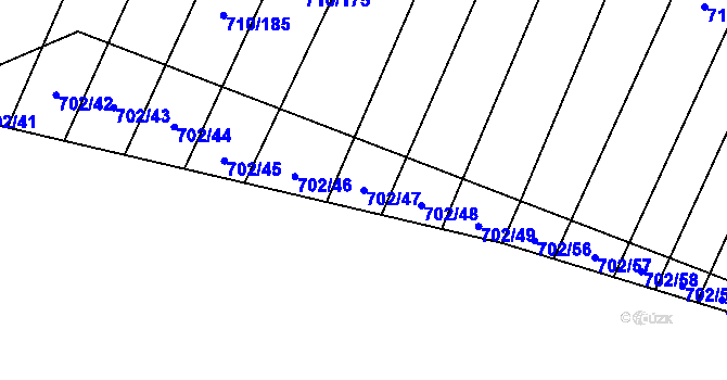 Parcela st. 702/47 v KÚ Čučice, Katastrální mapa