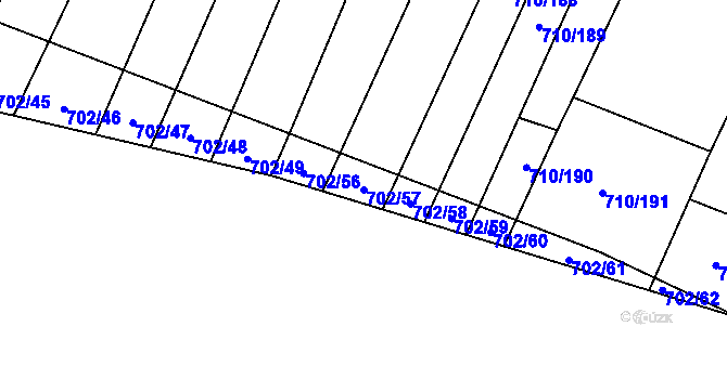 Parcela st. 702/57 v KÚ Čučice, Katastrální mapa