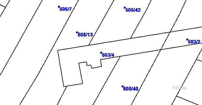 Parcela st. 503/4 v KÚ Čučice, Katastrální mapa