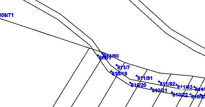Parcela st. 811/90 v KÚ Čučice, Katastrální mapa