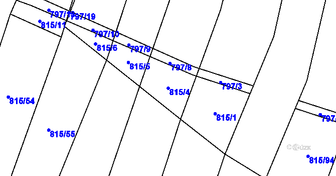 Parcela st. 815/4 v KÚ Čučice, Katastrální mapa