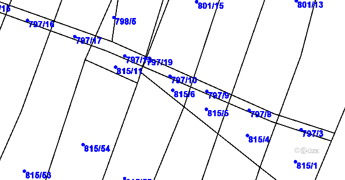 Parcela st. 815/6 v KÚ Čučice, Katastrální mapa