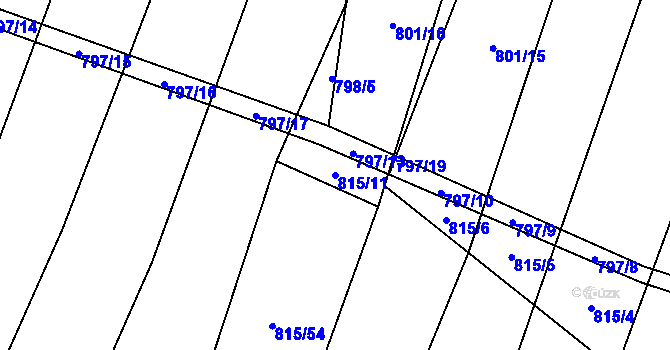 Parcela st. 815/11 v KÚ Čučice, Katastrální mapa